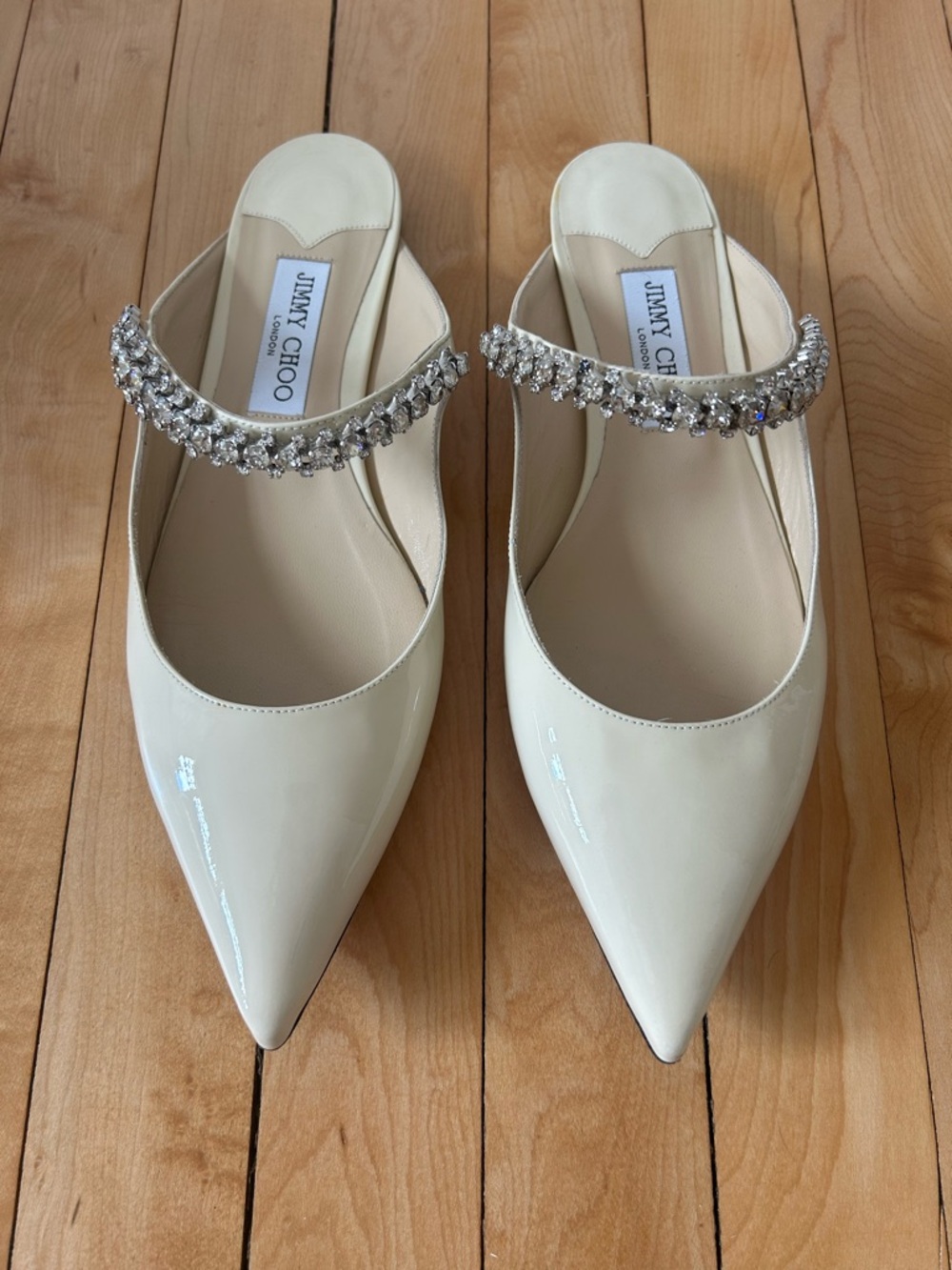 Jimmy Choo Off White “Linen” Bing Slip on Flats - 40